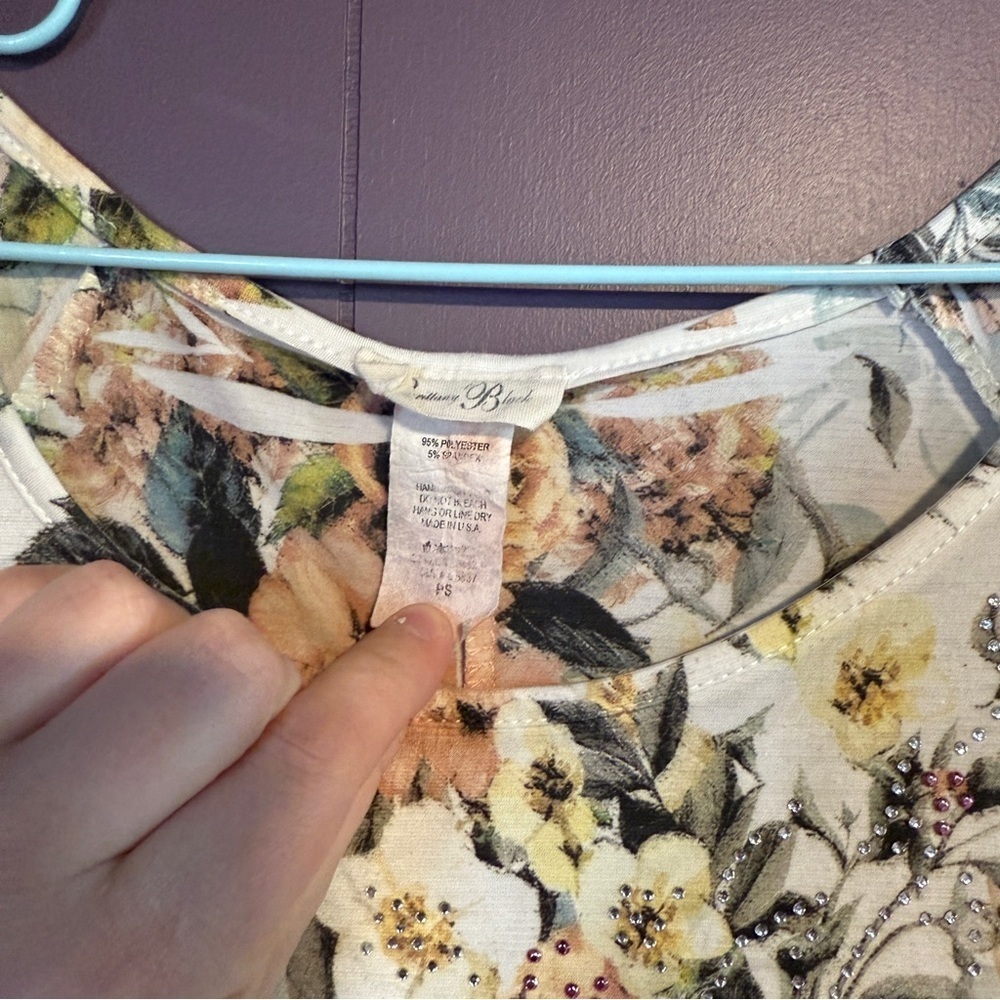 Vintage Y2K Fairy Rose Floral Top – Size PS - Picture 3 of 3